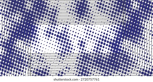 Superposición digital de puntos o fondo azul de tecnología de lunares. Ilustración vectorial