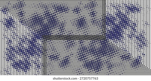 Superposición digital de puntos o fondo azul de tecnología de lunares. Ilustración vectorial
