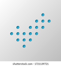 Icono de marca digital de puntos. Diseño de papel. Símbolo recortado con sombra