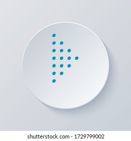 Digitales gepunktetes Spielsymbol Schneiden Sie den Kreis mit grauen und blauen Schichten. Papierstil