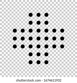 Digital dotted plus, positive or medical symbol. Black symbol on transparent background
