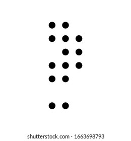 Digital dotted question mark, faq symbol. Black icon on white background