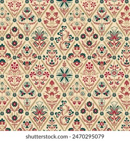 Dibujo Digital Textil Patrón Floral

