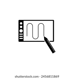 Digital Drawing Board, Graphic Tablet flat vector icon. Simple solid symbol isolated on white background. Digital Drawing Board, Graphic Tablet sign design template for web and mobile UI element