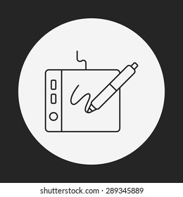 Digital Drawing Board line icon