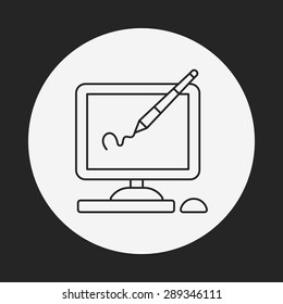 Digital Drawing Board line icon