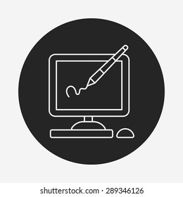 Digital Drawing Board line icon