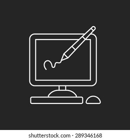 Digital Drawing Board line icon