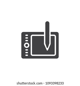 Digital Drawing Board vector icon. filled flat sign for mobile concept and web design. Graphic Tablet simple solid icon. Symbol, logo illustration. Pixel perfect vector graphics