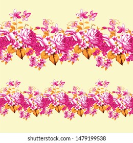 digital drawing of floral repeat