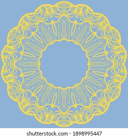 Dibujo digital. Floral. rosette redonda. Oriental. Página Libro. Vector.