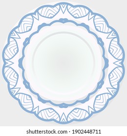 Digital drawing. Floral. round rosette. Oriental. Book Page. Vector.