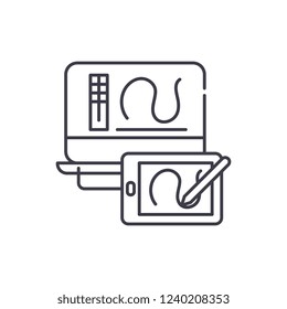 Digital drawing line icon