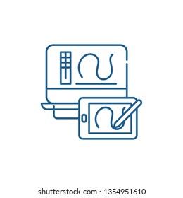 Digital drawing line icon concept. Digital drawing flat  vector symbol, sign, outline illustration.