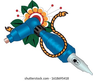 
Digital drawing of rotary tattoo machine