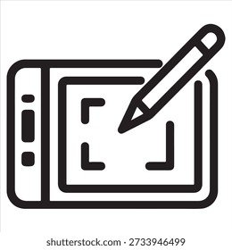 Digital Drawing Tablet with Stylus Line Art