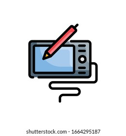 Digital Drawing Vector illustration. Design Development outline filled icon. EPS 10 File
