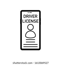 Digital Driver License In Mobile Phone Vector Illustration