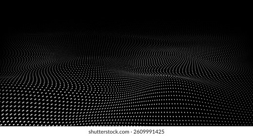 Digital dynamic wave of particles. Vector abstract black futuristic background. Big data visualization.vector modern

