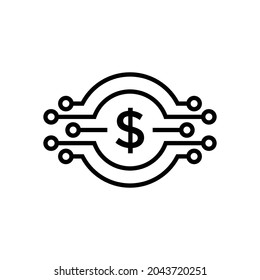 Digital E Money Icon. Modern Financial Transaction Symbol - Vector, Sign for Design, Presentation, Website or Apps Elements. 