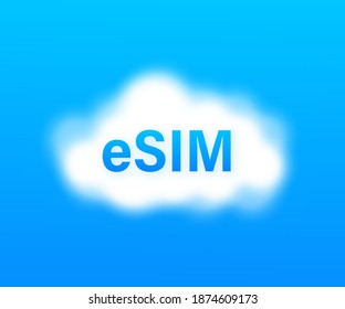 Digital e sim chip motherboard digital chip. Modern icon. White background. Vector template. Communication icon symbol.