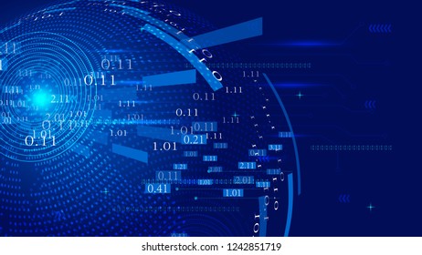 Digital and digital earth to build network technology big data vector earth elements