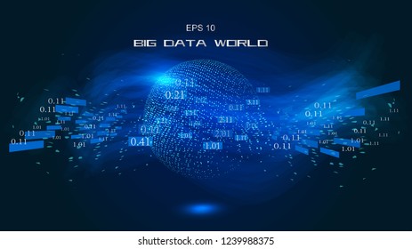 Digital earth, dynamic particle sphere construction network technology big data background