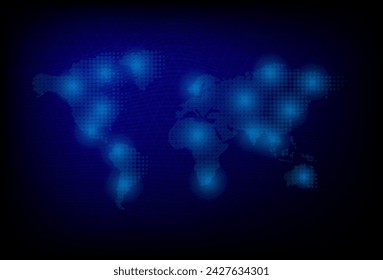 DIgital Earth Global Network. Social network communication in the global computer networks. Big data visualization. Internet technology. Business. Science. Vector illustration