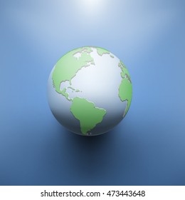 Digital Earth image of globe. The concept illustration