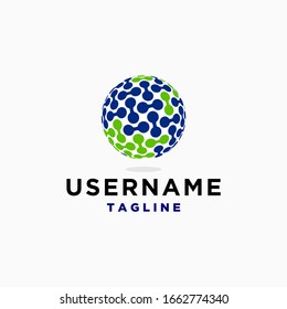 digital earth logo design inspiration . globe technology logo  design inspiration . global earth icon