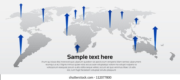 Digital Earth map concept with arrows