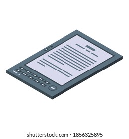 Digital ebook icon. Isometric of digital ebook vector icon for web design isolated on white background