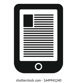 Icono de libro digital. Icono de vector de libro digital para diseño web aislado en fondo blanco