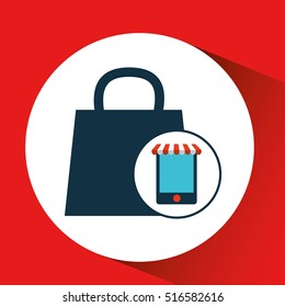 digital e-commerce bag gift design icon vector illustration eps 10