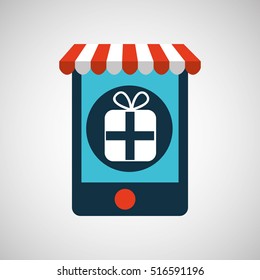 digital e-commerce buy gift present icon vector illustration eps 10