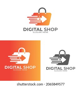 Digital E-commerce logo design template in vector EPS-10 file