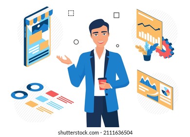 Digital ecommerce marketplace platform transaction report. Electronic trading vendors purchasing market