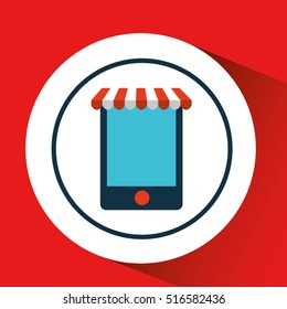 digital e-commerce smartphone icon design vector illustration eps 10
