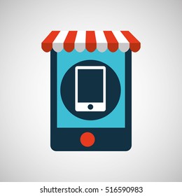 digital e-commerce smartphone icon design vector illustration eps 10