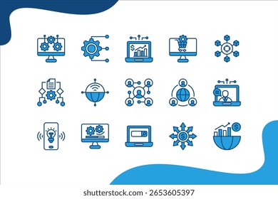 Digital Economy banner web icon set vector illustration. concept with Platform, Technologies, Ecommerce, Blockchain, Internet, Innovation.