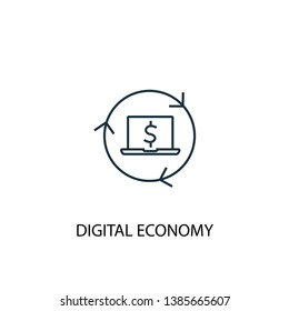 Digital economy concept line icon. Simple element illustration. Digital economy concept outline symbol design. Can be used for web and mobile UI/UX