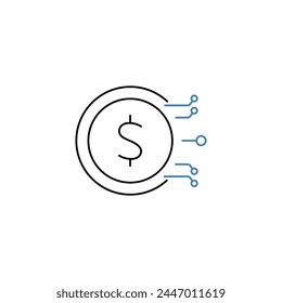 digital economy concept line icon. Simple element illustration. digital economy concept outline symbol design.