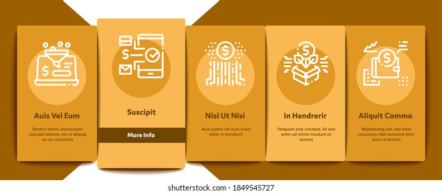 Digital Economy And E-business Onboarding Mobile App Page Screen Vector. Digital Economy And E-commerce, Idea Research And Cargo Delivery, Computer And Cell Phone Color Illustrations