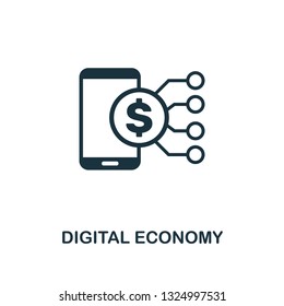 Digital Economy icon. Creative element design from fintech technology icons collection. Pixel perfect Digital Economy icon for web design, apps, software, print usage
