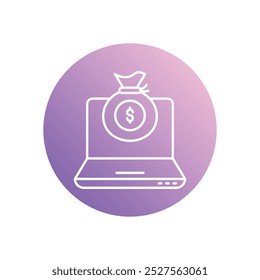 Digital Economy icon isolated on a white background. Vector illustration.