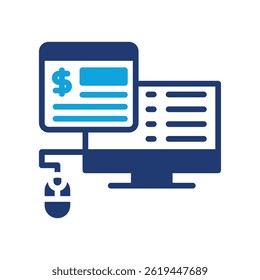 Icono de economía digital Ilustración vectorial mixta