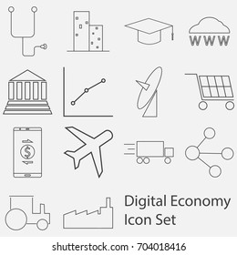 Digital Economy Icon set