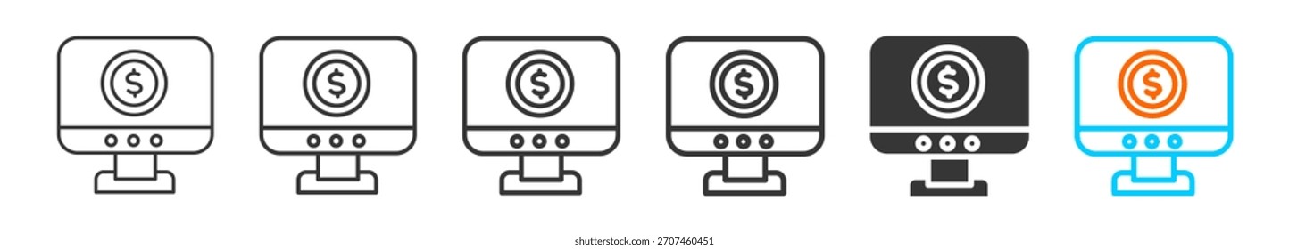 Conjunto de iconos de economía digital colección de estilo múltiple