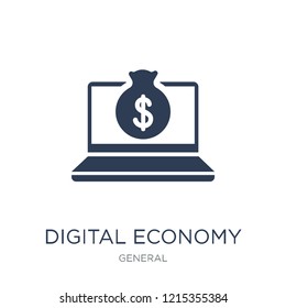digital economy icon. Trendy flat vector digital economy icon on white background from general collection, vector illustration can be use for web and mobile, eps10