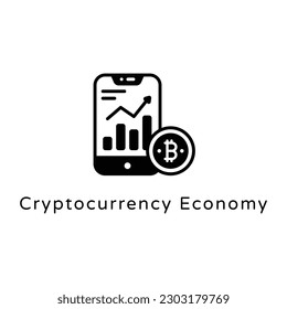 Diseño de iconos sólidos de economía digital 